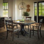 Weston Chair, Wormy Maple Wood Seat, Maple Wood Frame, 400 Belair Stain on the Seat & 402 Mocha Stain on the Frame. Oval Top Table with one 12" Leaf, Standard Edge, Single Aurora Pedestal, Wormy Maple Wood Top, Maple Wood Base, 400 Belair Stain on the Top & 402 Mocha Stain on the Base. Castlebar Server, Wormy Maple Wood Top, Maple Wood Case Body, 400 Belair Stain on the Top & 402 Mocha Stain on the Case Body. mavin chairs Weston beauty 10