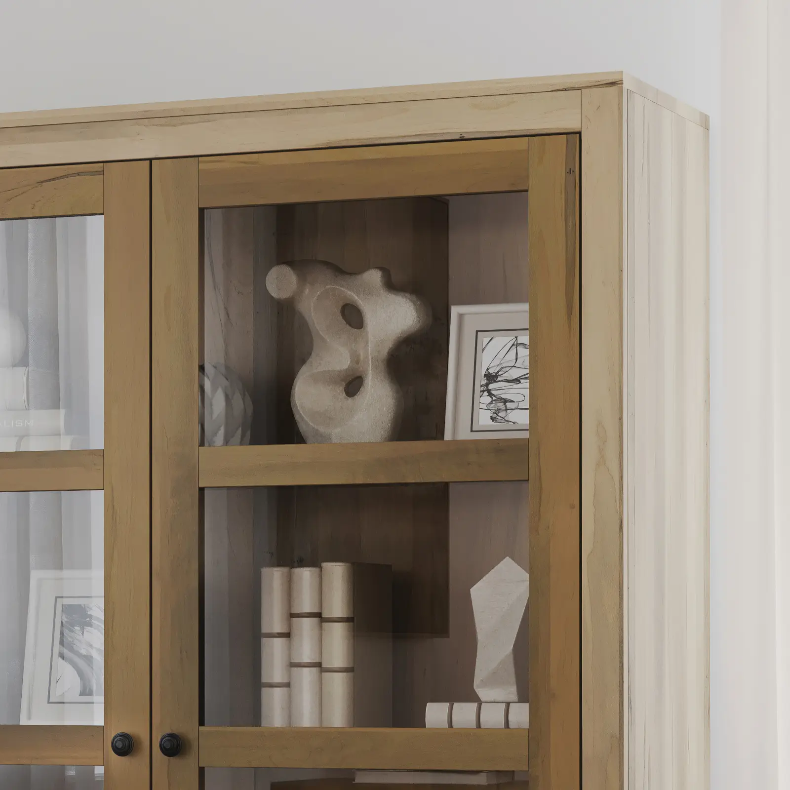 Perry Cabinet PERC35CS Wormy Maple, 400 Belair Stain Case, 413 Latte Stain Doors & Custom Hardware BP37160-909 Standard Hardware: K6373-128SIM image of MV_HomeOffice_LongmeadowWriting_view03-2