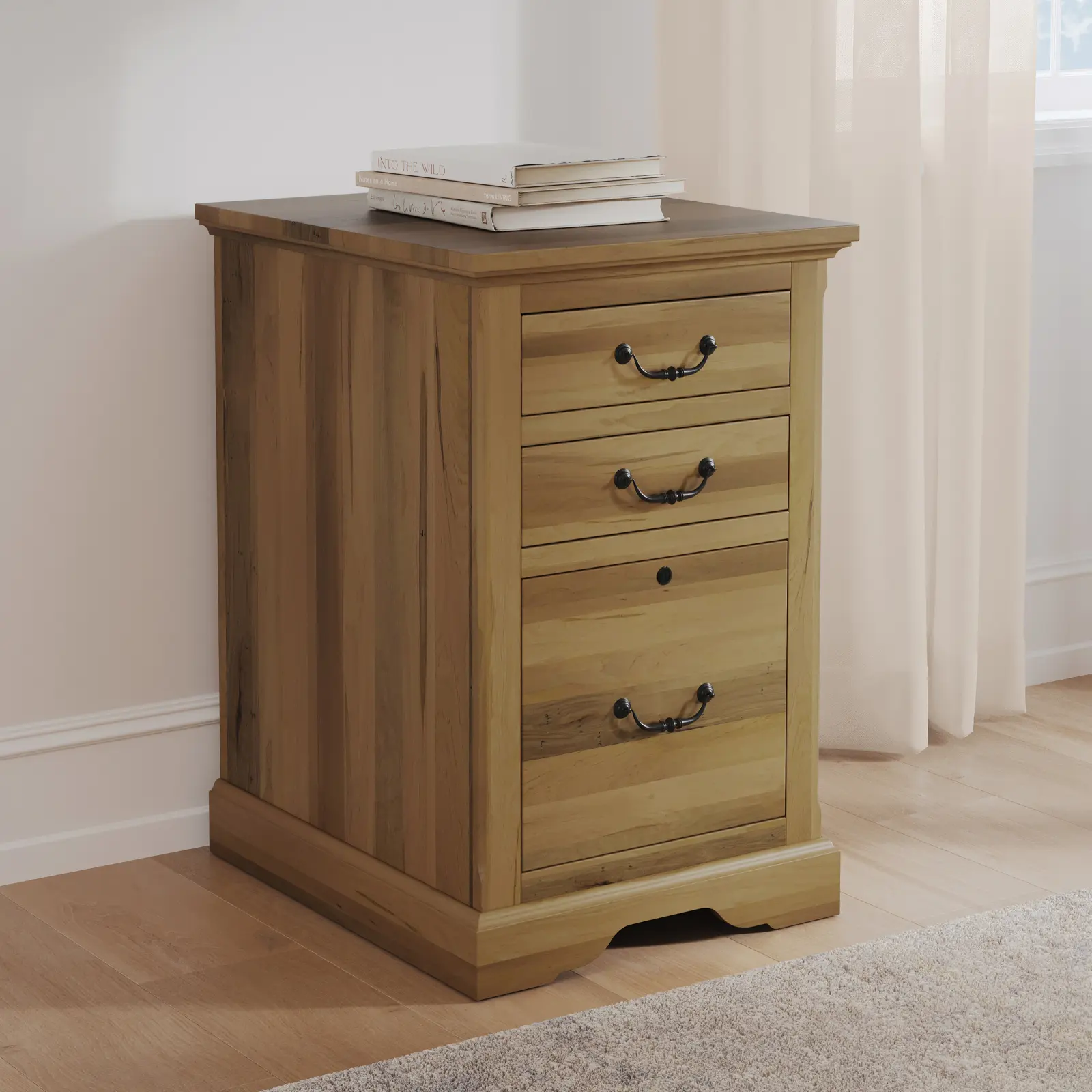 Longmeadow File Cabinet HMO1170A Wormy Maple, 413 Latte Stain & Standard Hardware BP30214-909 image of MV_HomeOffice_LongmeadowWriting_view04